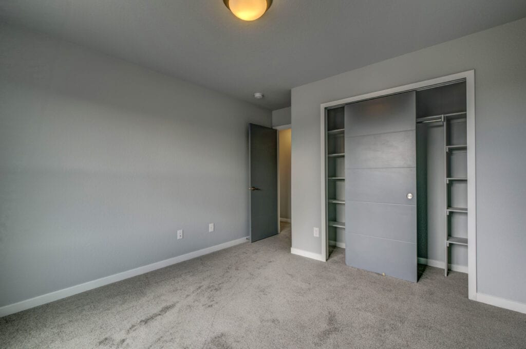 Grey color exterior wooden sliding doors for closet